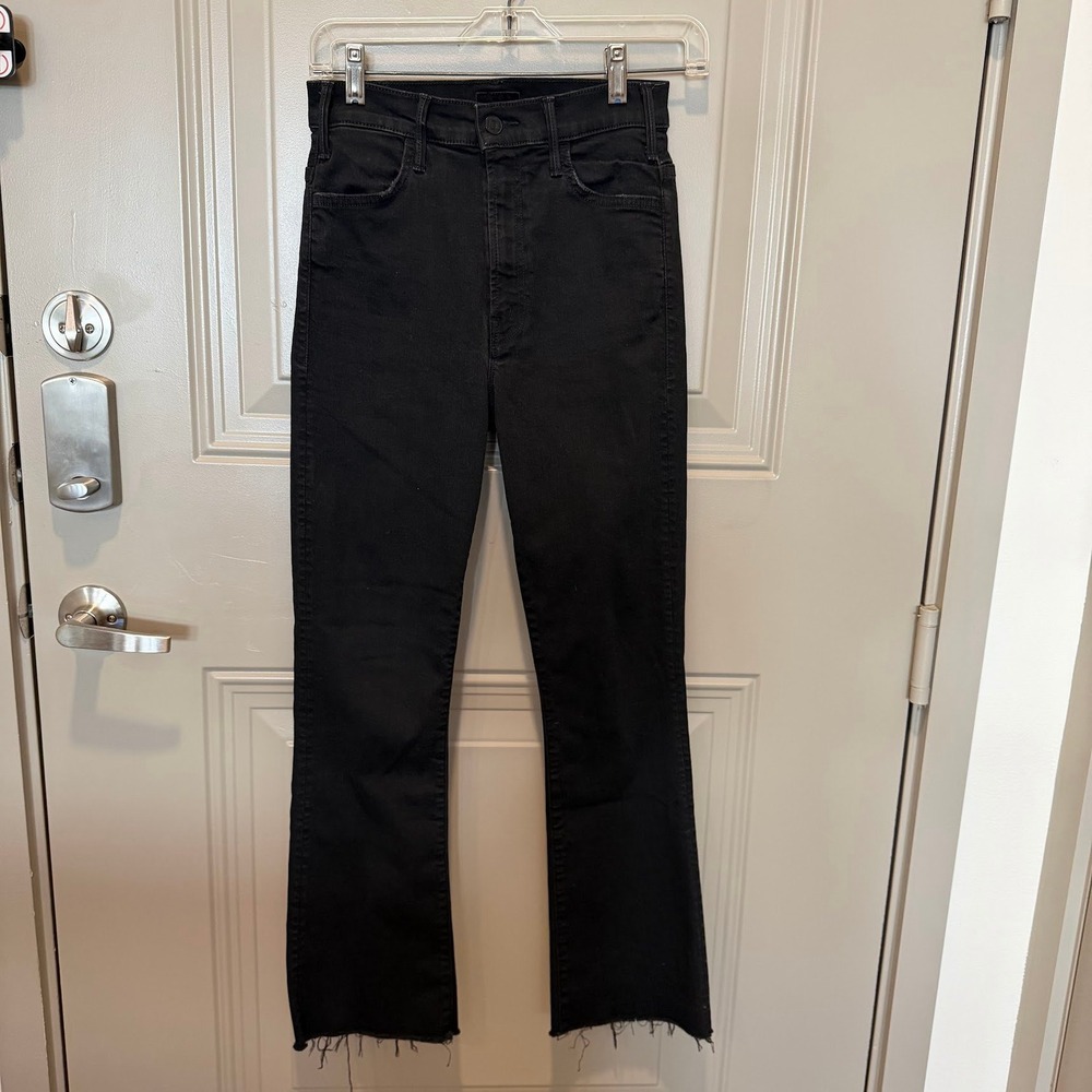 Mother Hustler Ankle Fray Jeans Black Size 25